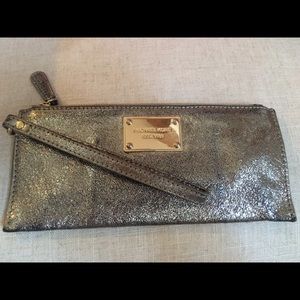 Metallic shimmer Michael Kors wristlet!
