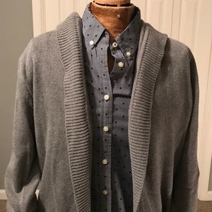 Gray hooded Gap open front cardigan sweater