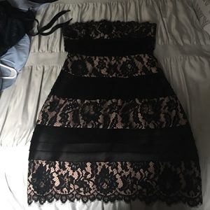 BCBG MaxAzria formal cocktail dress black lace