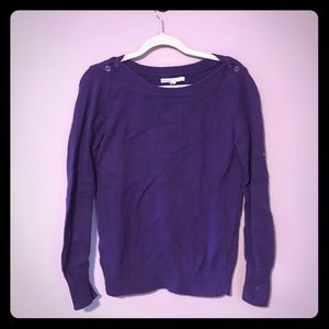 🍁Purple Sweater w/ Button Detail