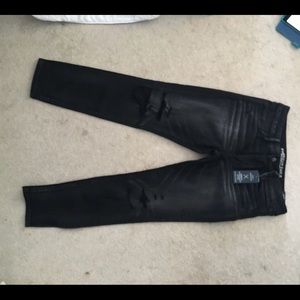 Aeo black ripped jeggings