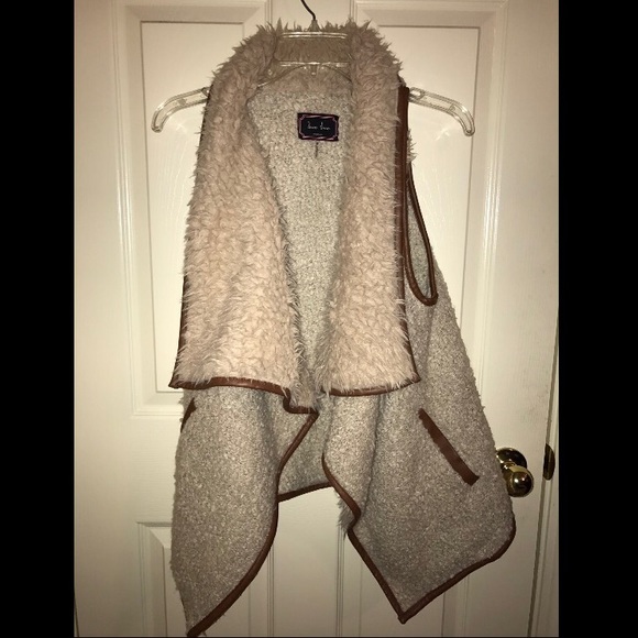 Beige Shearling Vest