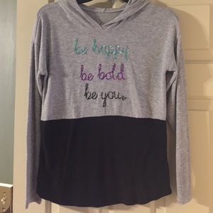 Girls gray and black hoodie