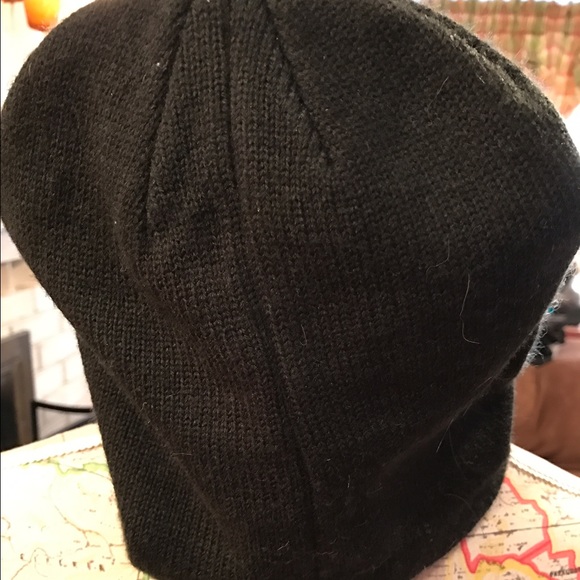 BNWOT Black Beanie with MEOW in white letters - Picture 3 of 3