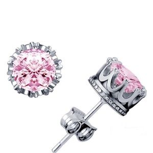 Pink Crown Studs