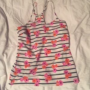JCrew Striped Floral Top
