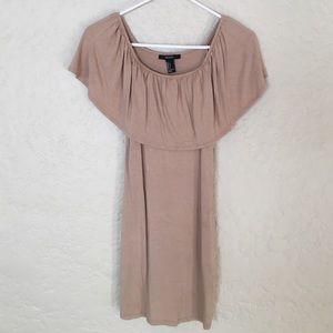 Off the shoulder nude dress
