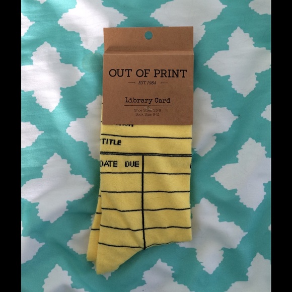 New Retro Library Card Socks
