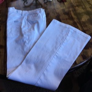 7 for Mankind white flare/wide leg jeans