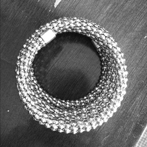 Silver coil bracelet