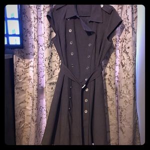 Taupe Calvin Klein button front dress