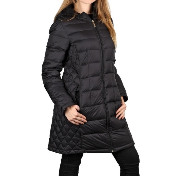 Michael Kors Quilted Hooded Puffer Packable Coat