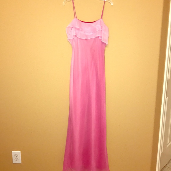 Pink, maxi, chiffon gown