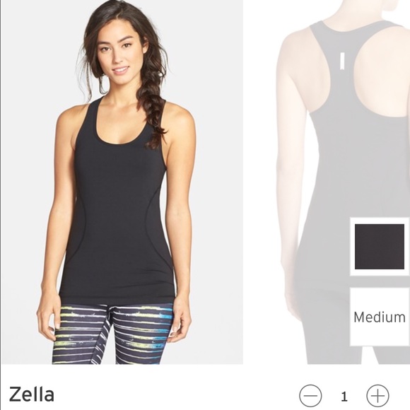 Black Zella Racer Tank, size Medium
