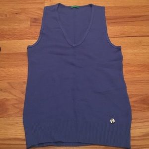 V Neck Sweater. Blue. United Colors of Benetton