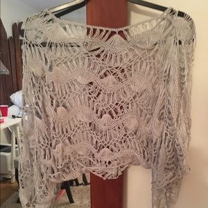 Crochet crop long sleeve