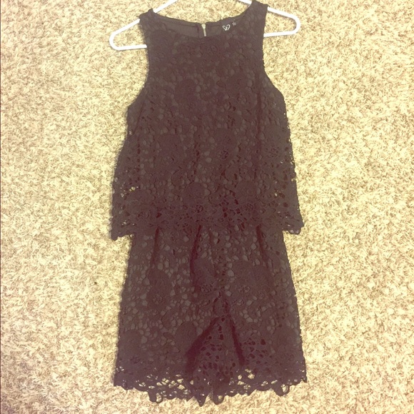 Black lace romper