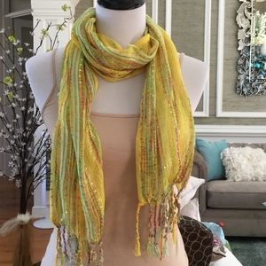 Scarves 2/$15 Festive yellow Scarf