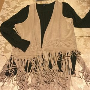 Maurice's suede vest with fringe NWOT size XXL