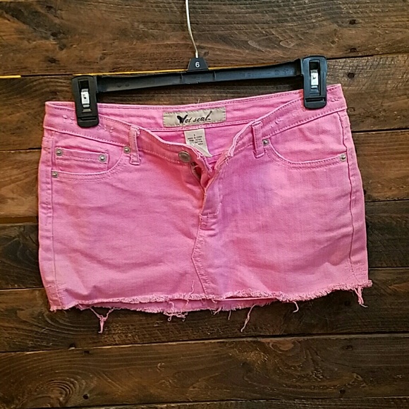 Wet Seal Pink jean miniskirt