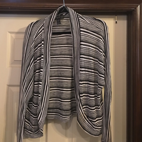 Black and white striped cardigan