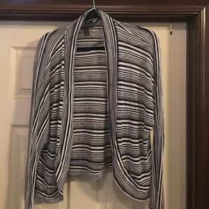 Black and white striped cardigan