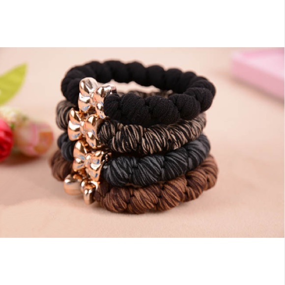 Elastic Hair Ties Ponytail Holders 5 Pcs