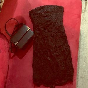 Black lace bodycon dress
