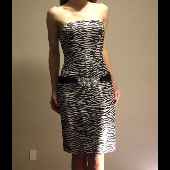 Zebra Print Corset Prom Dresses