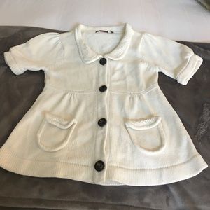 Cute white cotton knit sweater