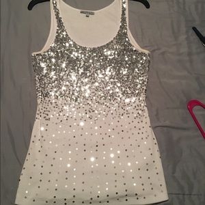 Silver sequin front tank!!