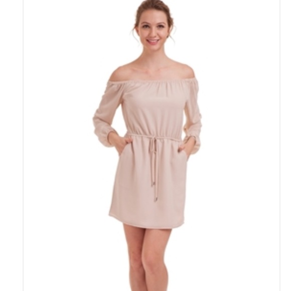 off the shoulder long sleeve dress