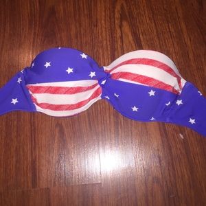 XS American flag bandeau swimsuit top