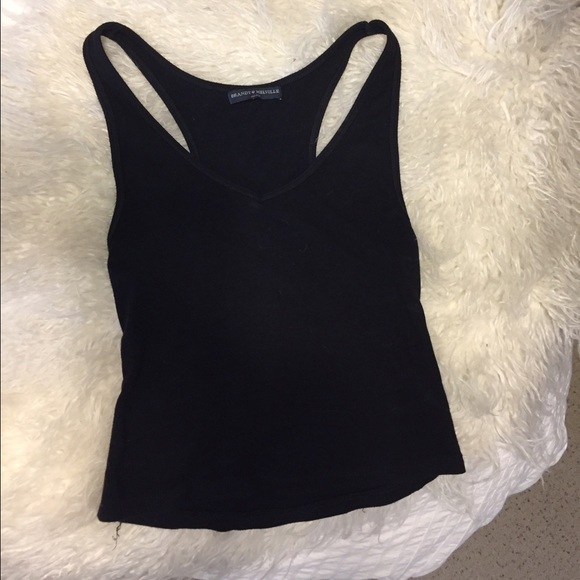Brandy Melville black v neck crop top
