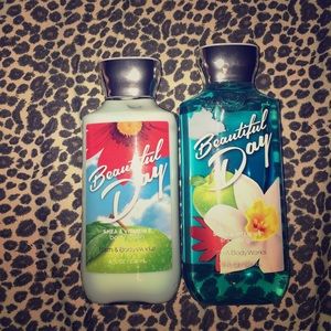 Bath and body works shower gel and body lotion.