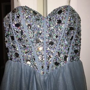 Light Blue Sparkling Homecoming/Prom Dress