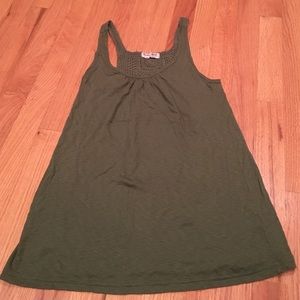 Michael Stars olive green macramé tank