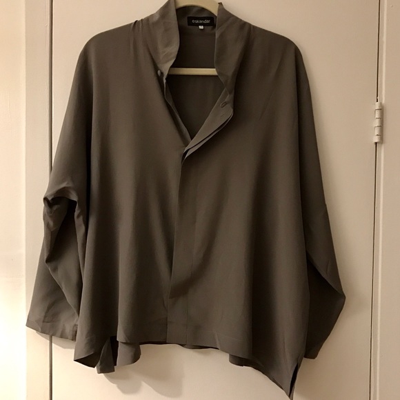 Eskandar grey silk blouse