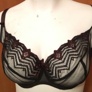 Black mesh with copper trim bra