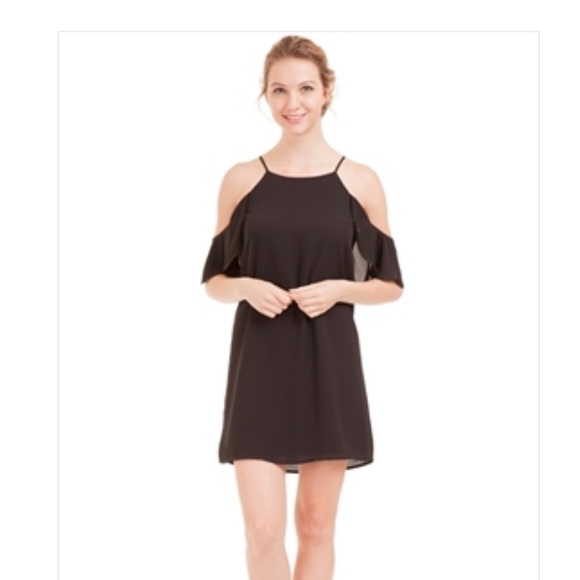 off the shoulder flutter dress