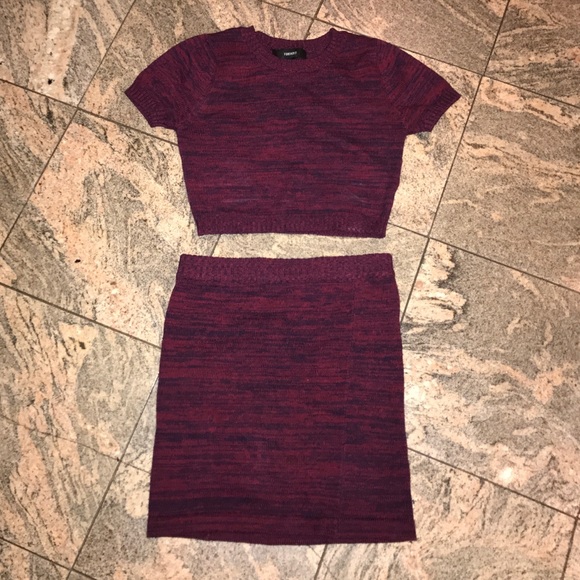 Forever 21 two piece crop top and skirt