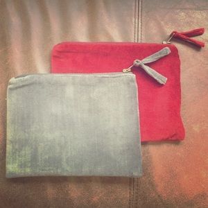 Pottery Barn Clutches: 2 for 1 - Red & Grey Velvet