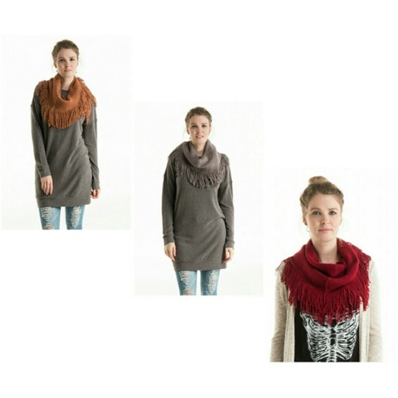 Navy fringe wrap scarf! - Picture 2 of 2