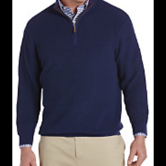 Brooks Brothers Navy Wool Quarter Zip