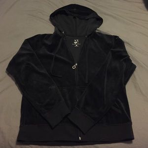 Black velour hoodie
