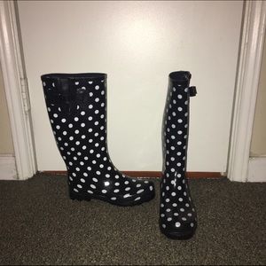 ✨NEW Black and WhitenPolka Dotted Rain Boots✨