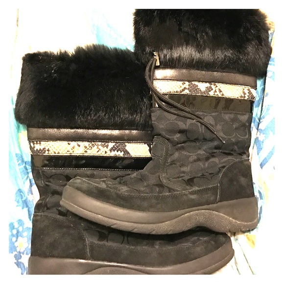 Coach fur boots