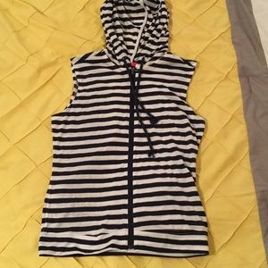 Striped tank zipper hooded vest. Perfect condition