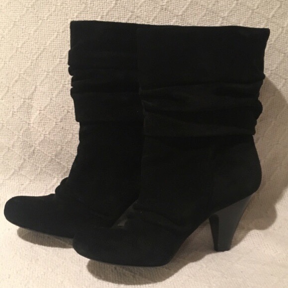 Black suede boots