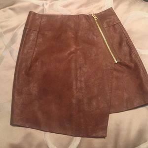 Brown faux leather skirt size 6 from h&m